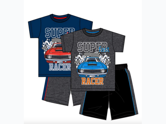 Boy's S1OPE Super Fast Racer Jersey Screen Top & Athletic Shorts Set