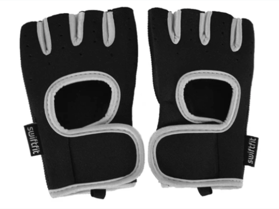 Swift Fit Gray Workout Gloves with Padded Palm Grip