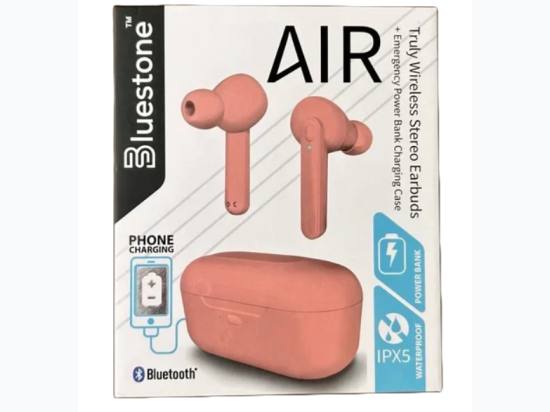 AIR True Wireless Bluetooth Earbuds with Charging Case in Pink