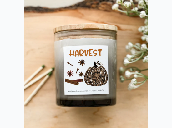 11 oz. Grey Candle Jar - Harvest