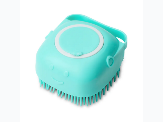 Silicone Pet Grooming Shampoo Shower Brush in Blue