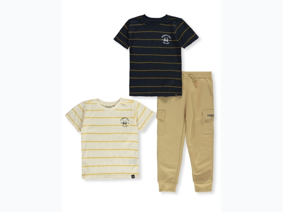 Boy's Kenneth Cole 3pc T-Shirt & Tan Cargo Jogger Set - Sizes 4-6