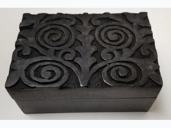 Spiral Tree of Life Design Antique Finish Wooden Box