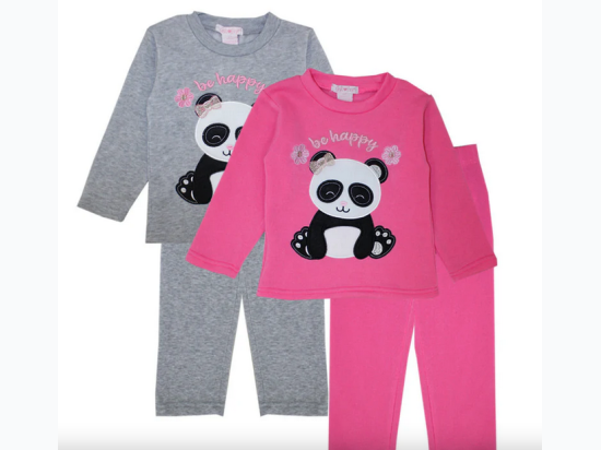 Infant - GIRLS PINK Panda Applique Crew Neck Fleece - 2 Color Options