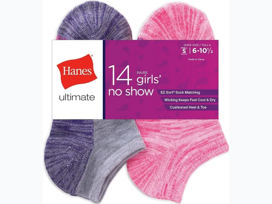 Girls No Show Socks 14 Pair Pack Size Small (6 – 10.5)