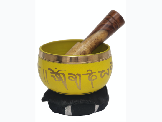 Yellow 3"D Tibetan Singing Bowl Set