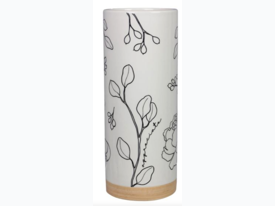 Ceramic Floral Vase - White