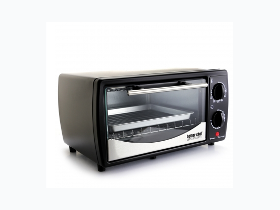 Better Chef 9 Liter Toaster Oven Broiler- Black With Stainless Steel Front