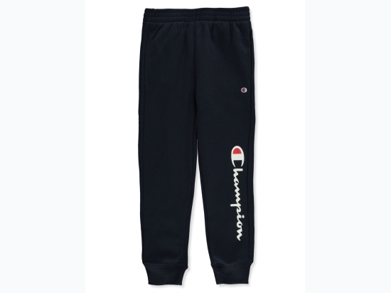 Boy's Champion Vertical Script Logo Jogger Pants in Navy