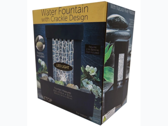 Battery-Operated Water Fountain with Crackle Design Stones Included