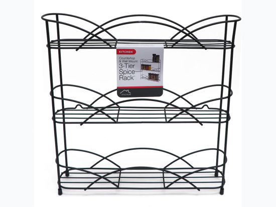 3-Tier Spice Rack - in Black