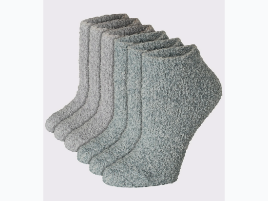 Women’s ‘Hanes’ Cozy Socks 6 Pack in Grey