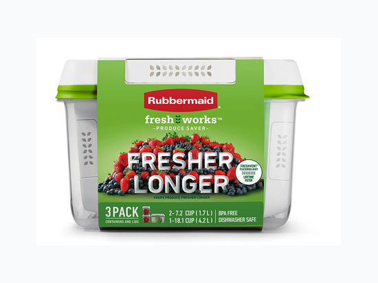 Rubbermaid FRESH WORKS 3 PACK – PRODUCE SAVER