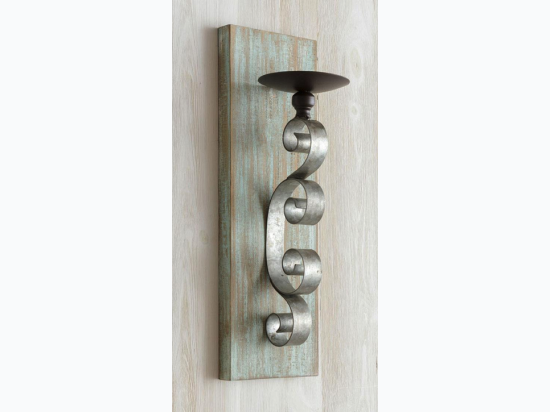 Green Antiqued Wall Sconce - 19" x 6" x 6"