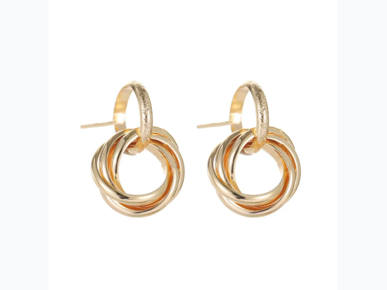 Women's Multi Entwined Hoop Earrings in Gold