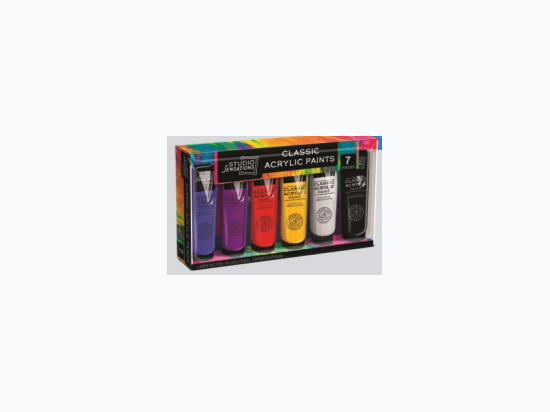 Classic Acrylic Paints and Brush Set