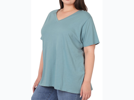 Plus Size V-Neck Boyfriend T-Shirt - 3 Color Options