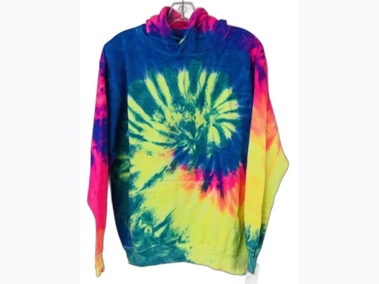 Adult Tie Dye Pullover Hoodie - Neon Multi