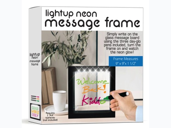 Battery-Operated LED Neon Effect Message Frame with 3 Markers