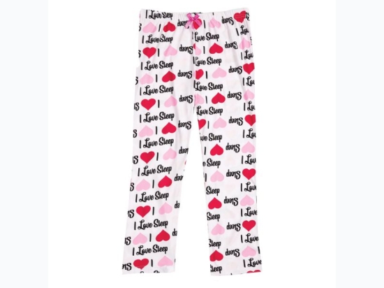 Girl's Allover Print Polysuede Lounge Pants - I Love Sleep