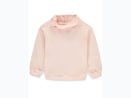 Girl's Sammy & Nat Funnel Neck Sweatshirt in Pale Pink - Sizes 5-8