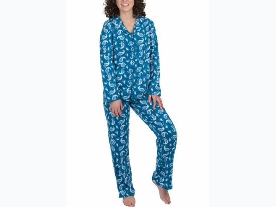 Women's Paisley Print PJ Set in Blue