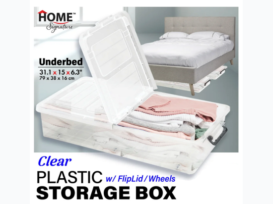 Underbed 37 Qt Plastic Storage with Wheels and Flip Lid