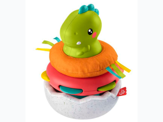 Fisher-Price Paradise Pals Baby Stacking Toy, Wobble & Stack Dinosaur