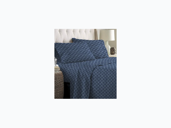 Twin Size Bed Series 1200 Sheet Set Quatrefoil Print - 3 Color Options