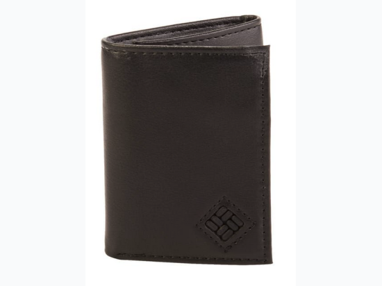 Men's Brand Name RFID Trifold Wallet - Black