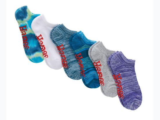 Women’s ‘Hanes’ Colorful No Show Socks 6 Pack