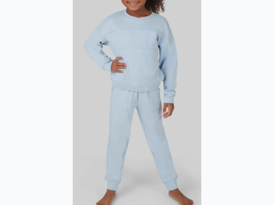 Little Girls Melange Long Sleeve and Jogger - Set - 2 Color Options