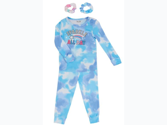 Girl's Hacci Pajama and Scrunchie Set - Sparkle All Day