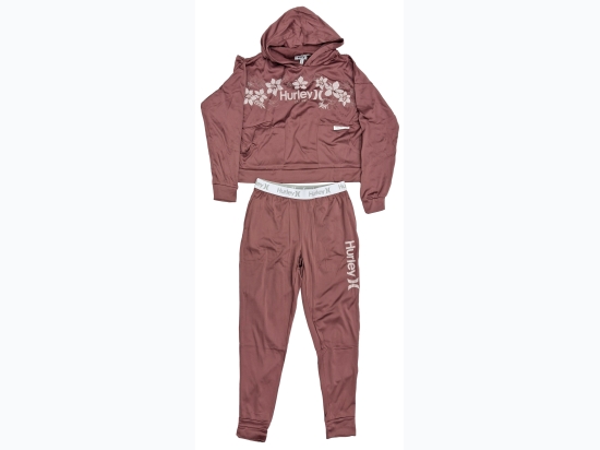 Women's Branded 2 Piece Hoodie Set in Mesa Rose