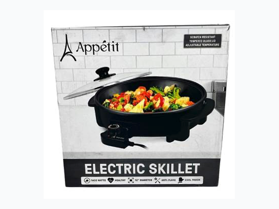 Appetit 1400 Watt Non-Stick 12" Electric Skillet