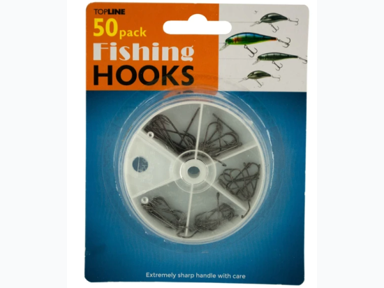 Fishing Hooks Set in Divided Case