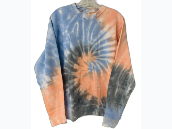 Adult Tie Dye Crewneck Sweatshirt - Coral Swirl