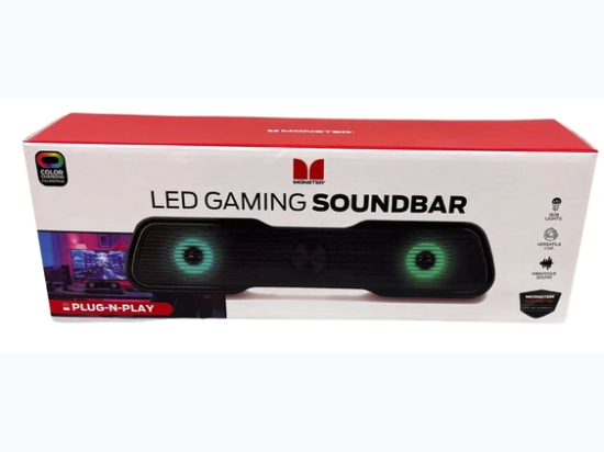 MONSTER Light Up LED PC Gaming Soundbar Speaker