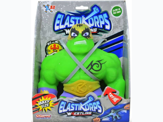 Glow In The Dark Maxy Gamma (Lottatore Verde) Stretch Elastikorps Fighter Figure - Green