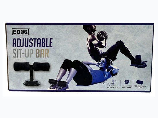 EDX Adjustable Sit Up Bar with Foam Pad and Flip Lock