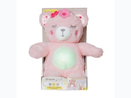 Dreamgro Light and Lullaby Soother - Pink Bear