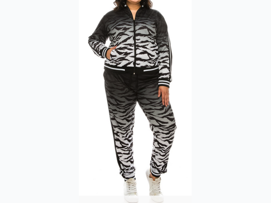 Plus Size Tiger Camo Track Suit - 2 Color Options