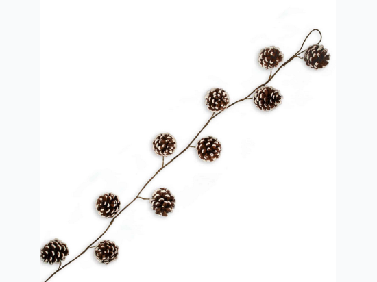 6′ White Tipped Pine Cone Garland