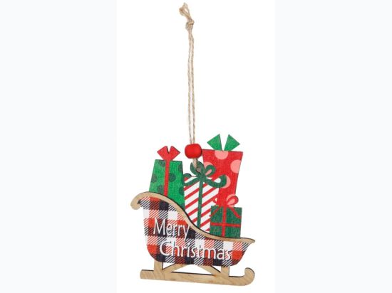 Wooden Sleigh Tree Ornament