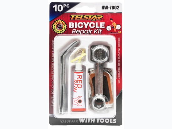 10 Pc Bike Repair Kit w/ Tools