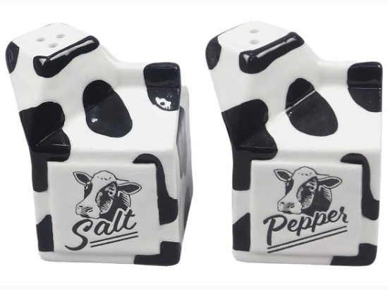 Black & White Cow Salt and Pepper Shaker Set - Ceramic