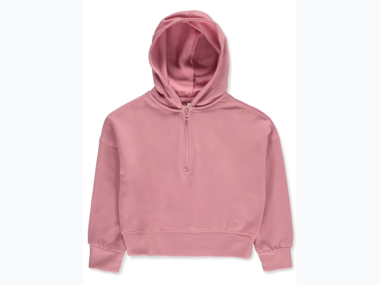 Girl's Star Ride 1/2 Zip Fleece Hoodie in Pink