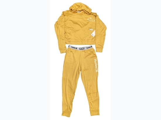 Women's Branded 2 Piece Hoodie Set in Yellow