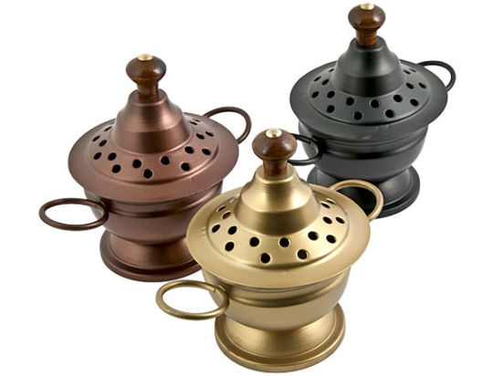 Metal Censer Resin, Sage, Incense Burner - 3 Color Options