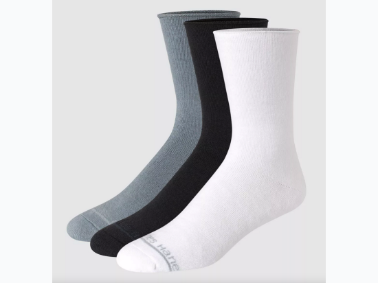 Hanes Originals Premium Men's SuperSoft Crew Socks 3pk - 6-12